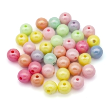 Бусины Акрил АВ-цвет, Непрозрачные, Круглые, Цвет: Микс, Размер: 12х11мм, Отверстие 2.5мм, около 53шт/50г, (УТ100024808)