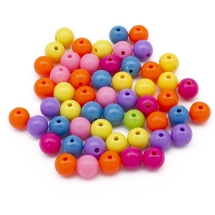 Бусины Акриловые Круглые, Цвет: Микс, Размер: 12мм, Отверстие 2мм, около 50шт/50г, (УТ100024813)