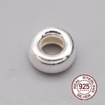 Срібло 925 Намистини-Розділювачі Рондель, 7х4мм, Отвір 3мм, (УТ100024819)