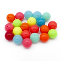 Бусины Акрил Круглые, Цвет: Микс, Размер: 16мм, Отверстие 2мм, около 21шт/50г, (УТ100024831)