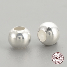Серебро 925 Бусины Круглые, 6х5.5мм, Отверстие 2мм, (УТ100024827)