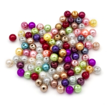 Жемчуг Бусины Акриловые, Глянцевые, Круглые, Цвет: Микс, Размер: 8мм, Отв-тие 2мм, около 100шт/25г, (УТ100024842)