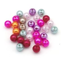 Перли Намистини Акрилові, Глянцеві, Круглі, Колір: Мікс, Розмір: 12мм, Отвір  2мм, близько 28шт/25г, (УТ100024843)