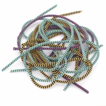 Канітель Фігурна Віта Подвійна, Діаметр: 3мм, Колір: Мікс, відрізки не менше 10см, близько 420см/100г, (УТ100024867)