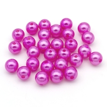Жемчуг Бусины Акриловые, Глянцевые, Круглые, Цвет: Ярко-Розовый, Размер:12х11.5мм, Отверстие 2.7мм, около 32шт/25г, (УТ100024866)