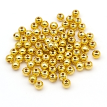 Бусины Пластиковые ABS, Глянцевые, Круглые, Цвет: Золото, Размер: 7.5-8x7-7.5мм, Отверстие1.6-2мм, около 50шт/25г, (УТ100024879)
