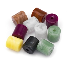 Бусины Акриловые Колонка с золотым песком, Цвет: Микс, Размер: 18х17мм, Отверстие: 3мм, (УТ100024906)