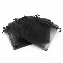 Подарочный Мешочек из Органзы, Прозрачный, Черный, 10x8см, (УТ100024911)