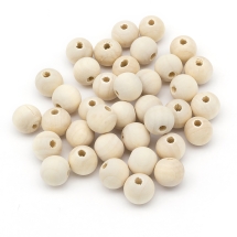 Бусини Дерево Круглі, Колір: Бежевий, Розмір: 14мм, Отвір 3.5мм, (УТ100024947)