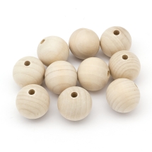 Бусины Деревянные Круглые Неокрашенные, 30мм, Отверстие 5.6мм, (УТ100024950)