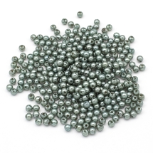 Перли Намистини Акрилові, Глянцеві, Круглі, Колір: Сіро-зелений, Розмір: 4мм, Отвір  1мм, близько 850шт/25г, (УТ100024960)