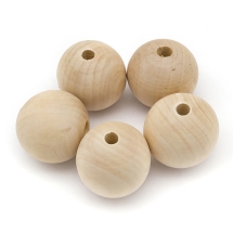 Бусины Деревянные Круглые Неокрашенные, 40мм, Отверстие 7мм, (УТ100024964)