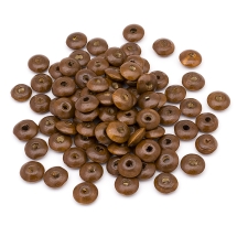 Бусины Деревянные Рондель, Коричневые, 13-14x5-6мм, Отверстие 3-3.5мм, около 150шт/50г, (УТ100024975)