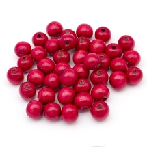 Бусины Деревянные Окрашенные Круглые, Красный, 16х15мм, Отверстие 4мм, около 80шт/100г, (УТ100024990)