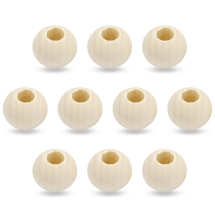 Бусины Деревянные Круглые Неокрашенные, 25х25мм, Отверстие 10мм, (УТ100024986)