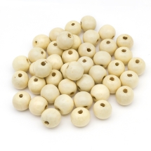 Намистини Дерево Пофарбовані, Круглі, Колір: Бежевий, Розмір: 20х18мм, Отвір 4.5мм, близько 40шт/100г, (УТ100024994)