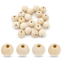 Бусины Деревянные, Круглые, Гладкие Вощеные, Неокрашенные, 16мм, Отверстие 3мм, (УТ100025010)