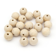 Бусины Деревянные Круглые Гладкие Вощеные Неокрашенные, 18мм, Отверстие 3мм, (УТ100025011)