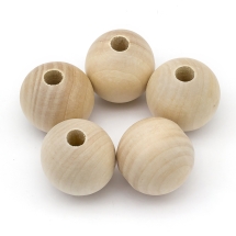 Бусины Дерево Круглые, Цвет: Белый, Размер: 39-40х38мм, Отв-тие 10мм, (УТ100025018)