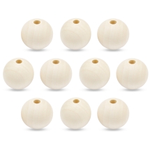 Бусины Деревянные, Круглые, Гладкие Вощеные Неокрашенные, 30мм, Отверстие 6-7мм, (УТ100025022)
