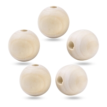 Бусини Дерево Круглі, Колір: Білий, Розмір: 29-30х26-26.5мм, Отвір 9-10мм, (УТ100025023)