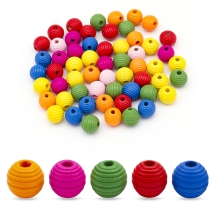 Бусины Деревянные Круглые Рельефные, Микс, 14мм, Отверстие 3мм, около 60шт/50г, (УТ100025037)