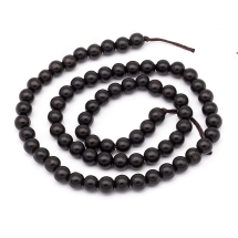 Бусины Натуральное Черное Дерево Круглые, 6мм, Отверстие 1мм, около 63шт/35см/нить, (УТ100025044)