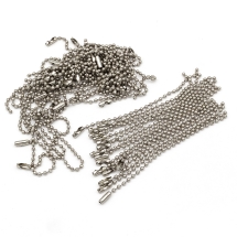 Цепочки Шариковые с Застежкой для Бирок и Ценников Железные, Платина, 100х2.5мм, (УТ100025088)