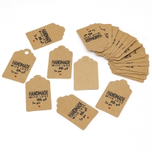 Бирки Подарочные ""WITH LOVE litlle gift fan you" Бумажные, Прямоугольные, Бежевый, 50x30х0.4мм, Отверстие: 5мм, (УТ100025092)