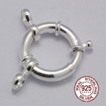 Серебро 925 Застежка Кольцо Пружинное на Два Отверстия, 12мм, (УТ100025114)