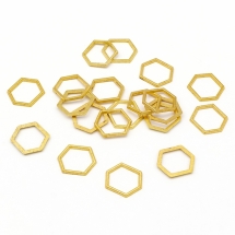 Коннектор Шестиугольник из Сплава, Шестиугольник, Цвет: Золото, Размер: 12x14x1мм, (УТ100025144)