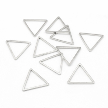 Конектор Трикутник, Латунь, Колір: Срібло, Розмір: 13x15x1мм, Внутрішній Розмір 11x12мм, (УТ100025147)