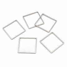 Коннектор Квадрат, Нержавеющая Сталь, Цвет: Сталь, Размер: 20х20x0.8мм,  (УТ100025154)