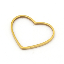 Коннектор Сердце, Нержавеющая Сталь, Цвет: Золото, Размер: 14x17.5x1мм, Отверстие 16х11мм, (УТ100025162)