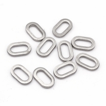 Коннектор Кольцо, Овал из Нержавеющей Стали,  Цвет: Сталь, Размер: 10.8x6.5x1.3мм,  Внутренний диаметр 7.5x3.2мм, (УТ100025172)