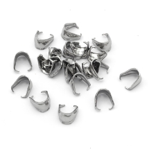 Держатели для Подвесок, Цвет: Сталь, Размер: 9.5x7x6.5мм,  Внутренний диаметр 8х5мм, (УТ100025221)