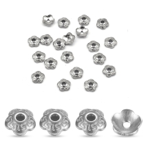 Шапочки для Намистин, Нержавіюча Сталь, Квітка, Розмір 4х1мм, Отвір 1мм, (УТ100025241)