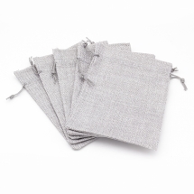 Подарочный Мешочек из Текстиля, Имитация Рогожки, с Кулиской, Цвет: Серый, Размер: 18х13см, (УТ100025250)