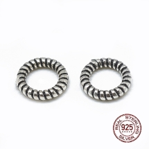 Серебро 925 Тайское Колечки Одинарные Неразъемные, Античное Серебро, 8х1.5мм, Внутренний Диаметр 5мм, (УТ100025253)