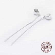 Серебро 925 Пины с Колечком и Держателем для Кулона и Подвески, 40х0.5мм, (УТ100025284)