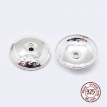 Серебро 925 Шапочки для Бусин Обниматели, 8х1.5мм, Отверстие 0.8мм (УТ100025298)