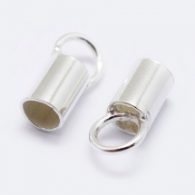 Срібло 925 Концевики для Шнура, Колір: Срібло, Розмір: 6.5х3мм, Внутрішній Діаметр: 2мм, Отвір 2мм, (УТ100025365)