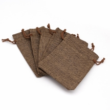 Пакувальний Мішечок з Рогожки, з Кулискою, Колір: Коричневий, Розмір: 14.5x10.5x0.5см, (УТ100025375)