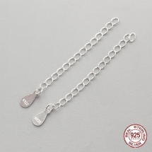 Срібло 925 Подовжувальний Ланцюжок з Кулоном-Крапля, Концевик, 48мм, Підвіска 8х3.5мм, (УТ100025391)
