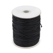 Шнур Корея Вощеный Полиэстер для Плетения, Макраме и Бижутерии, Черный, 1.5мм, около 165м/катушка, (УТ100025397)