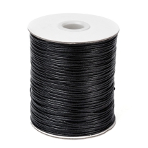 Шнур Вощеный Полиэстер Корея 1.2мм/165м для Плетения Макраме и Бижутерии, Черный, 1.2мм, около 165м/катушка, (УТ100025400)