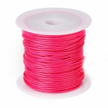 Шнур Вощений Поліестер, підходить для плетіння браслетів, Колір: Темно-рожевий, Розмір: Товщина 1мм, близько 10м/котушка, (УТ100025405)