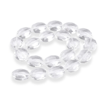 Бусины Стеклянные Граненые Овальные, Бесцветные, 20х16х10мм, Отверстие 1мм, около 20шт/35см/нить, (УТ100025419)