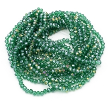 Бусины Стеклянные с Гальваникой Граненые Рондель, Темно-Голубые, 6х5мм, Отверстие 1мм, около 90шт/40см/нить, (УТ100025424)