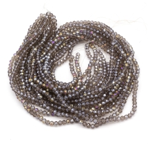 Бусины Гальваника Стекло АВ-Цвет, Граненые, Рондель, Цвет: Пурпурный, Размер: 4х3мм, Отв-тие: 0.4мм, около 125шт/40см/нить, (УТ100025445)